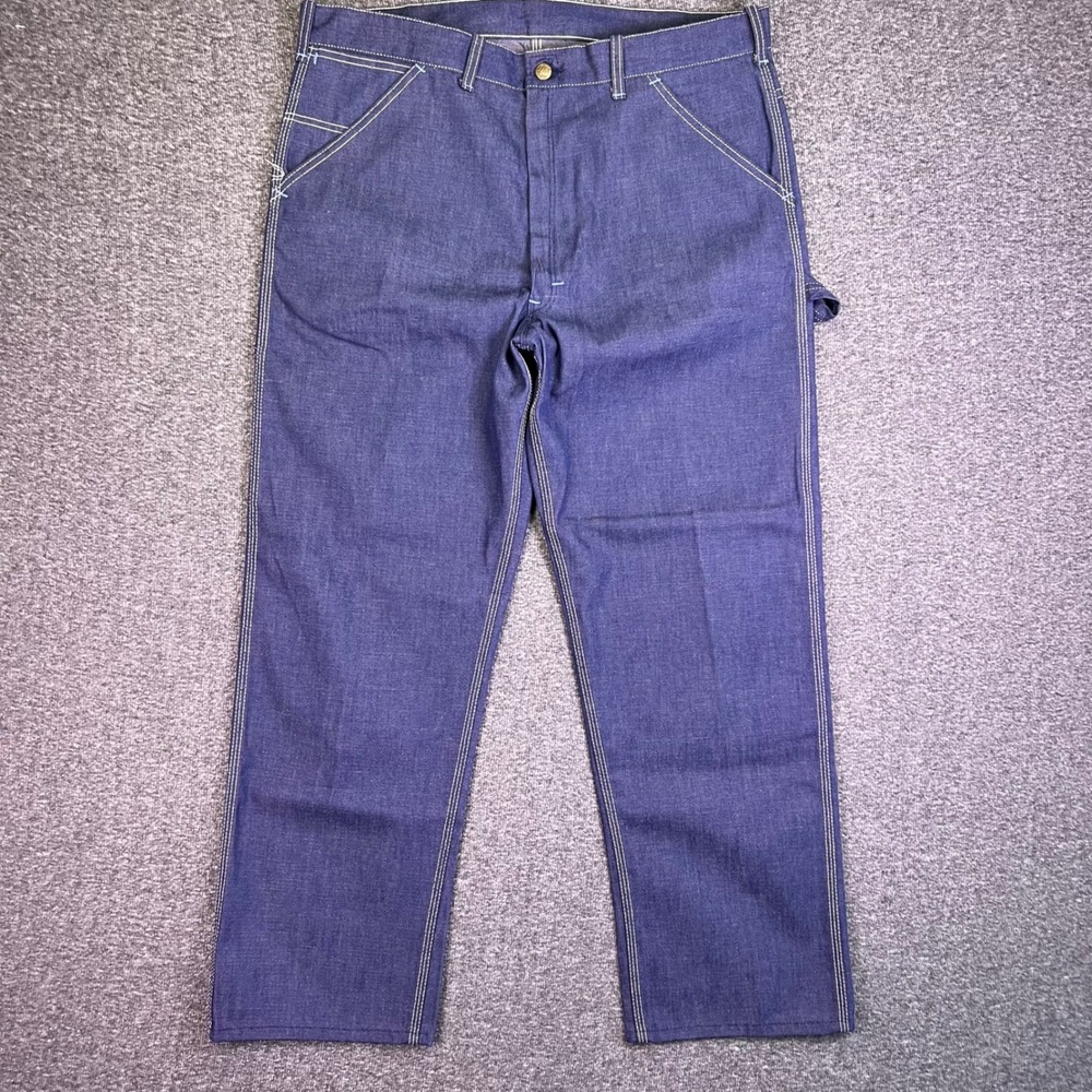 VTG Sears Tradewear Carpenter Pants Mens 38x30 Scovill Union Made Workwear Denim